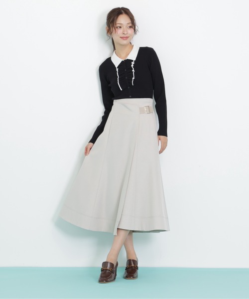 JILL by JILL STUART(ジルバイジルスチュアート)の「◇ラップフレアステッチスカート(スカート・レディース・ホワイト/ブラウン/ネイビー・SMALL/MEDIUM)」の21枚目の写真
