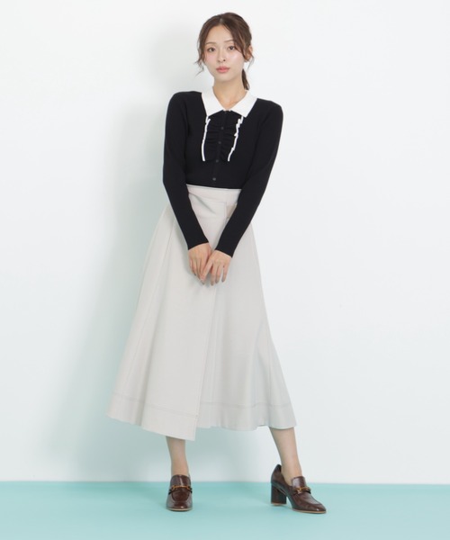 JILL by JILL STUART(ジルバイジルスチュアート)の「◇ラップフレアステッチスカート(スカート・レディース・ホワイト/ブラウン/ネイビー・SMALL/MEDIUM)」の22枚目の写真