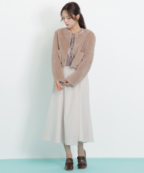 JILL by JILL STUART(ジルバイジルスチュアート)の「◇ラップフレアステッチスカート(スカート・レディース・ホワイト/ブラウン/ネイビー・SMALL/MEDIUM)」の13枚目の写真
