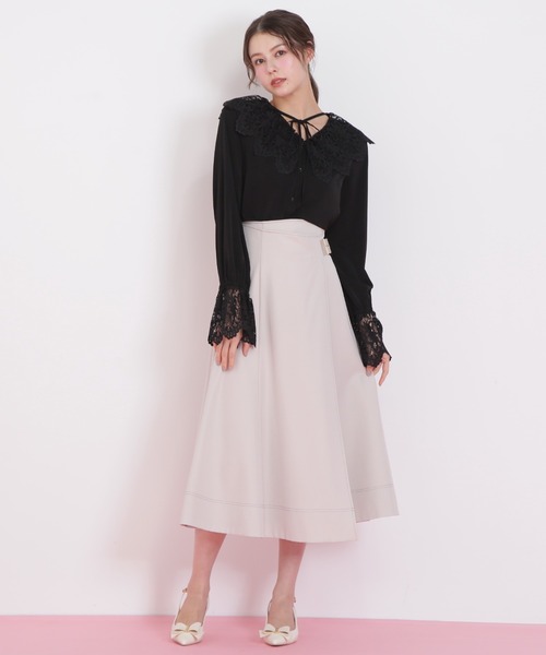 JILL by JILL STUART(ジルバイジルスチュアート)の「◇ラップフレアステッチスカート(スカート・レディース・ホワイト/ブラウン/ネイビー・SMALL/MEDIUM)」の7枚目の写真
