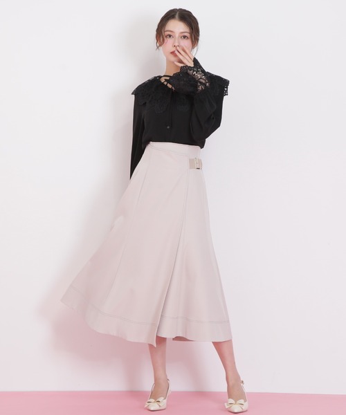 JILL by JILL STUART(ジルバイジルスチュアート)の「◇ラップフレアステッチスカート(スカート・レディース・ホワイト/ブラウン/ネイビー・SMALL/MEDIUM)」の6枚目の写真