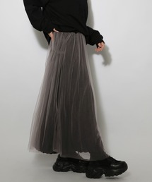 PAGEBOY | リバーシブルチュールサテンスカート(スカート)