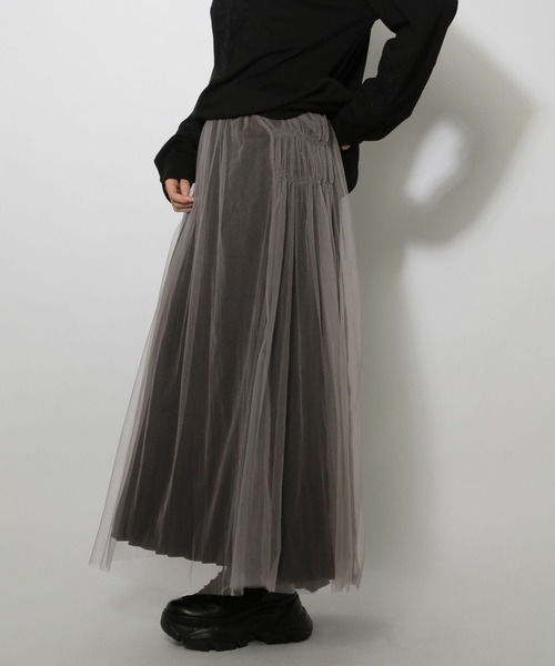 PAGEBOY（ページボーイ）の「リバーシブルチュールサテンスカート（スカート・レディース・オフホワイト/ブラック・FREE）」の9枚目の写真