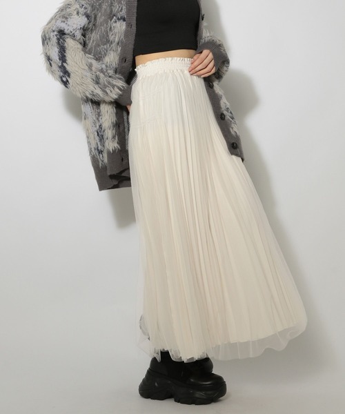 PAGEBOY（ページボーイ）の「リバーシブルチュールサテンスカート（スカート・レディース・オフホワイト/ブラック・FREE）」の16枚目の写真