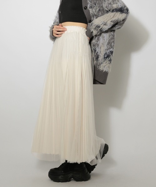 PAGEBOY（ページボーイ）の「リバーシブルチュールサテンスカート（スカート・レディース・オフホワイト/ブラック・FREE）」の18枚目の写真