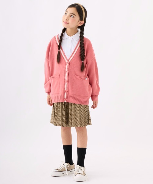 repipi armario（レピピ アルマリオ）の「ルーズカラーカーディガン（カーディガン/ボレロ・キッズ・オフホワイト/ネイビー/グリーン/ピンク・140/150/160/170）」の11枚目の写真