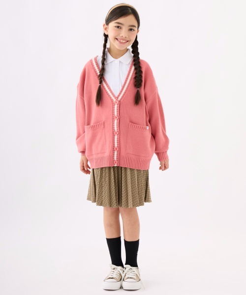 repipi armario（レピピ アルマリオ）の「ルーズカラーカーディガン（カーディガン/ボレロ・キッズ・オフホワイト/ネイビー/グリーン/ピンク・140/150/160/170）」の12枚目の写真