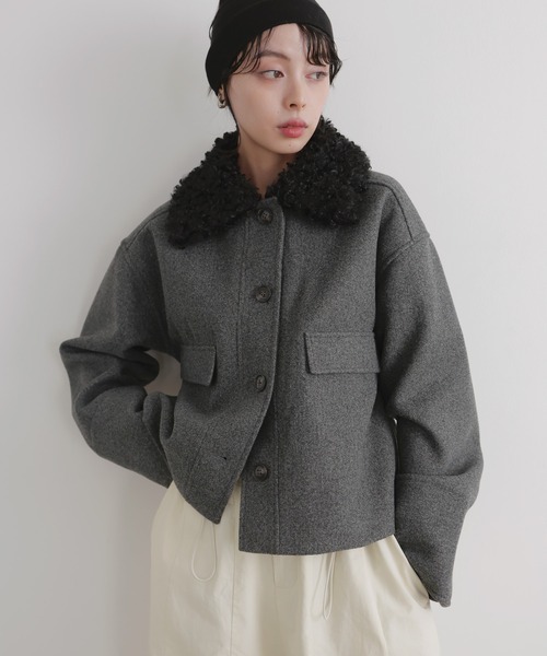 プードルファーカラーショートブルゾン（ブルゾン）｜LIAN（リアン）の