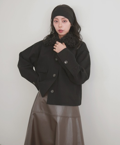 LIAN（リアン）の「プードルファーカラーショートブルゾン（ブルゾン・レディース・ブラウン/アイボリー/ブラック/チャコールグレー・FREE）」の19枚目の写真