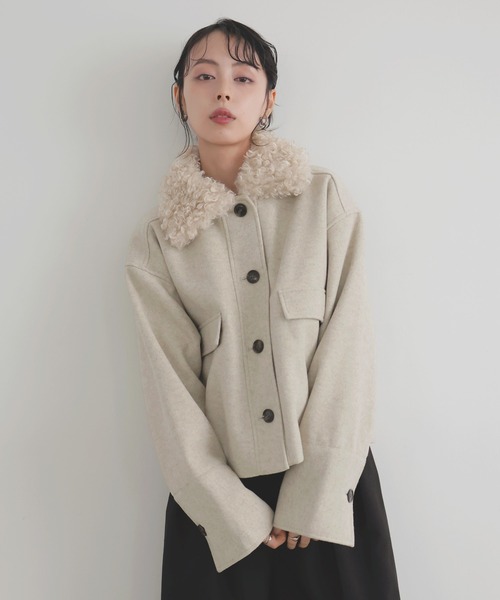 プードルファーカラーショートブルゾン（ブルゾン）｜LIAN（リアン）の