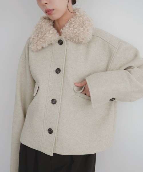 セール】プードルファーカラーショートブルゾン（ブルゾン）｜LIAN