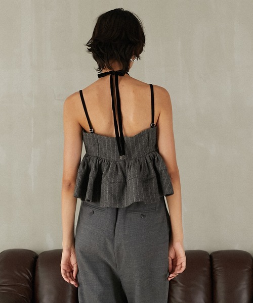 PRANK PROJECT(プランクプロジェクト)の「ツイードペプラムビスチェ / Tweed Peplum Bustier(その他トップス・レディース・グレー/ブラック・FREE)」の7枚目の写真