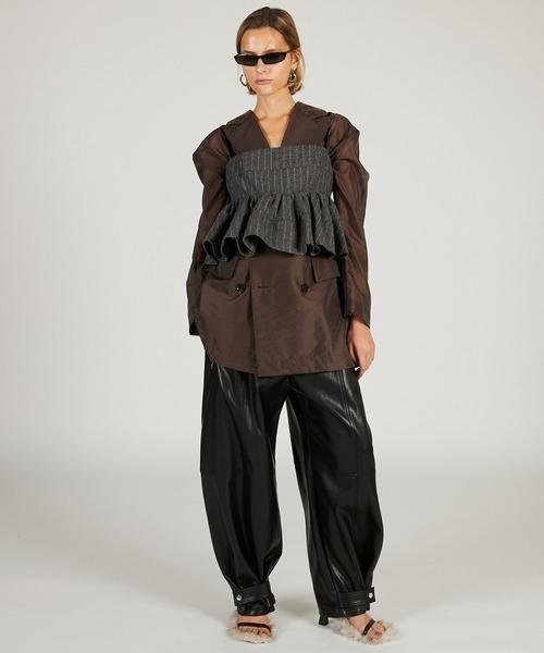 PRANK PROJECT(プランクプロジェクト)の「ツイードペプラムビスチェ / Tweed Peplum Bustier(その他トップス・レディース・グレー/ブラック・FREE)」の3枚目の写真