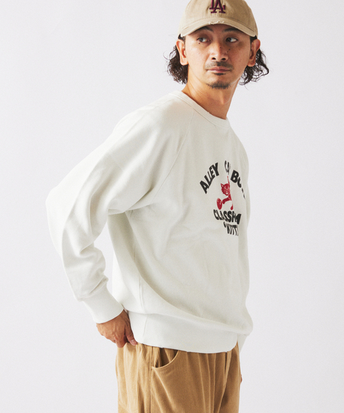 Russell Athletic(ラッセルアスレティック)の「RUSSELL ATHLETIC / ラッセル アスレティック 別注 プリントスウェット(スウェット・メンズ・サックスブルー/ピンク/イエロー/ホワイト系その他/ブラック系その他・MEDIUM/LARGE)」の11枚目の写真