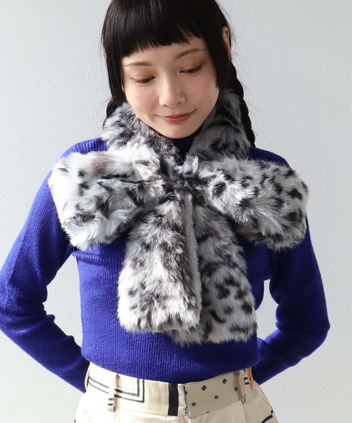 Three Four Time(スリーフォータイム)の「【Casselini】リボンティペット(マフラー・レディース・ホワイト系その他/ベージュ/ブラック/グレー系その他・FREE)」の3枚目の写真