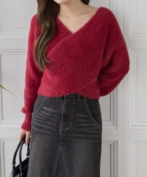 clear | クロスフェザーニットトップス［大人 カジュアル 着回し力抜群］≪AW新作≫(ニット/セーター)