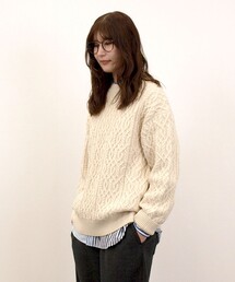 【UNISEX】アランケーブル クルーネック ニット