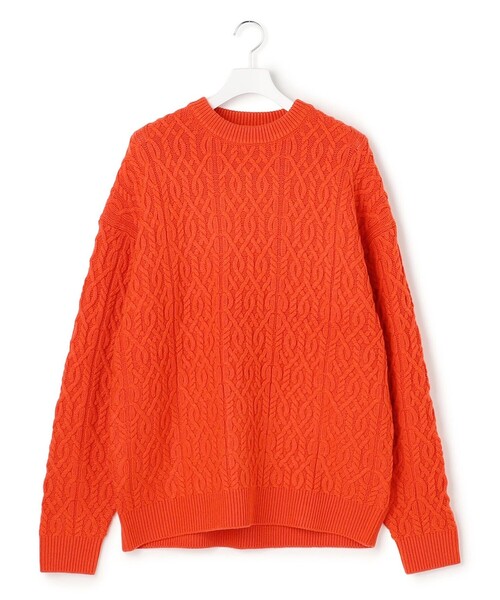 J.PRESS YORK STREET(ジェイプレスヨークストリート)の「【UNISEX】アランケーブル クルーネック ニット(ニット/セーター・メンズ・オレンジ系/ネイビー系/アイボリー系/黄土色系・SMALL/LARGE/MEDIUM)」の10枚目の写真