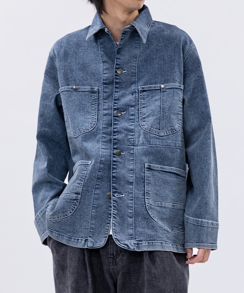 HANES(ヘインズ)の「【3】〔Hanes/ヘインズ〕ストレッチデニム カバーオール(カバーオール・メンズ・ブルー/サックスブルー/スミクロ/ネイビー・MEDIUM/LARGE/X-LARGE)」の3枚目の写真