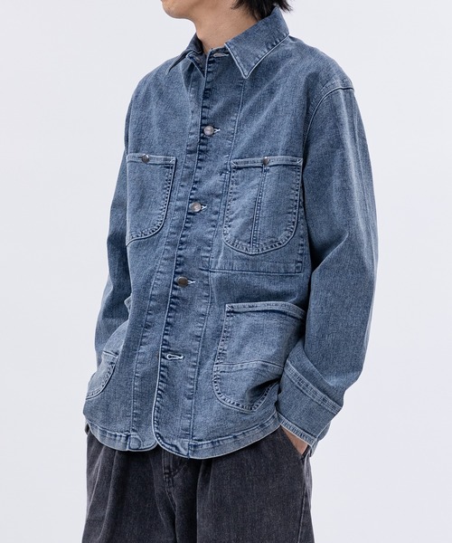 HANES(ヘインズ)の「【3】〔Hanes/ヘインズ〕ストレッチデニム カバーオール(カバーオール・メンズ・ブルー/サックスブルー/スミクロ/ネイビー・MEDIUM/LARGE/X-LARGE)」の10枚目の写真