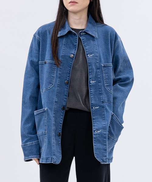 HANES(ヘインズ)の「【3】〔Hanes/ヘインズ〕ストレッチデニム カバーオール(カバーオール・メンズ・ブルー/サックスブルー/スミクロ/ネイビー・MEDIUM/LARGE/X-LARGE)」の15枚目の写真