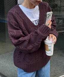 WILLOW | 【willow】Ｖネックケーブルニット(ニット/セーター)