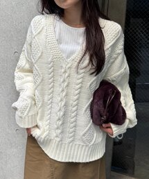 WILLOW（ウィロー）の「【willow】Ｖネックケーブルニット（ニット/セーター）」