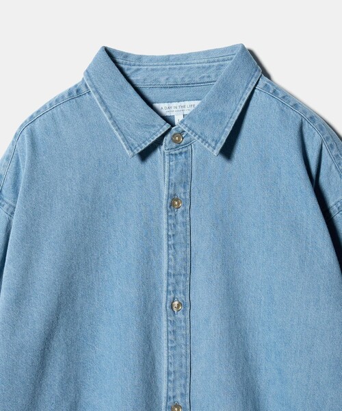 セール】フェード デニム リラックス レギュラーカラーシャツ＜A DAY