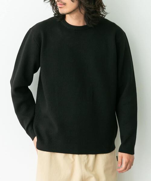 [新品] BLACK LABEL クルーネックセーター L 黒 セール】抗ピルウォッシャブルクルーネックニット（ニット/セーター