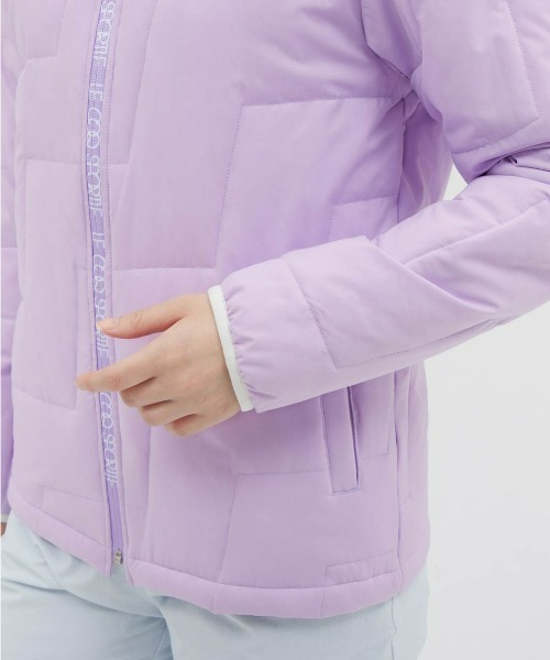 le coq sportif GOLF(ルコックスポルティフゴルフ)の「【le coq sportif GOLF】撥水/ストレッチ/防風/保温パッカブル中綿ジャケット ゴルフウェア(ブルゾン・レディース・ホワイト/ネイビー/パープル/ブラック・S/M/L/XL)」の19枚目の写真