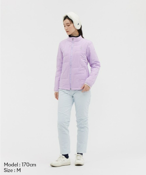 le coq sportif GOLF(ルコックスポルティフゴルフ)の「【le coq sportif GOLF】撥水/ストレッチ/防風/保温パッカブル中綿ジャケット ゴルフウェア(ブルゾン・レディース・ホワイト/ネイビー/パープル/ブラック・S/M/L/XL)」の15枚目の写真