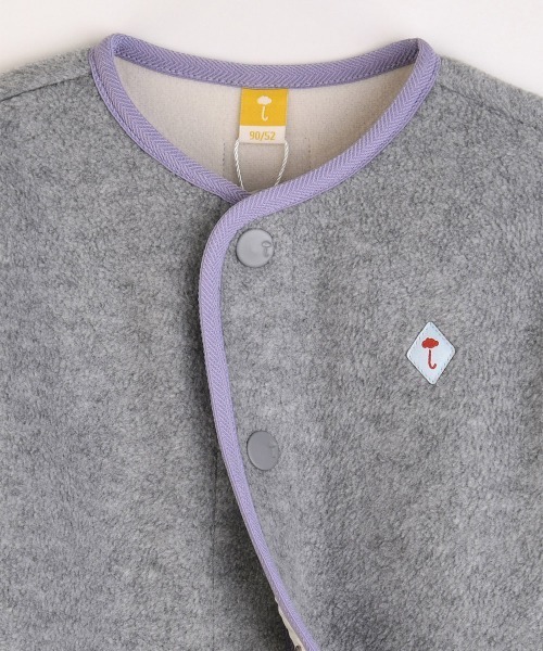 moimoln（モイモルン）の「【SOFT&】カラー配色ノーカラーフリースジャケット（ブルゾン・キッズ・ピンク/イエロー/グレー・130cm/120cm/110cm/100cm/90cm/80ｃｍ）」の20枚目の写真