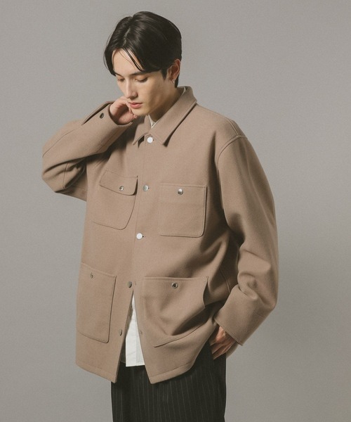 RAGEBLUE（レイジブルー）の「WOOLLYTEC COVERALL JACKET / ウーリーテックカバーオールジャケット（ブルゾン・メンズ・ベージュ/ブラウン/ブラック・SMALL/MEDIUM/LARGE）」の21枚目の写真