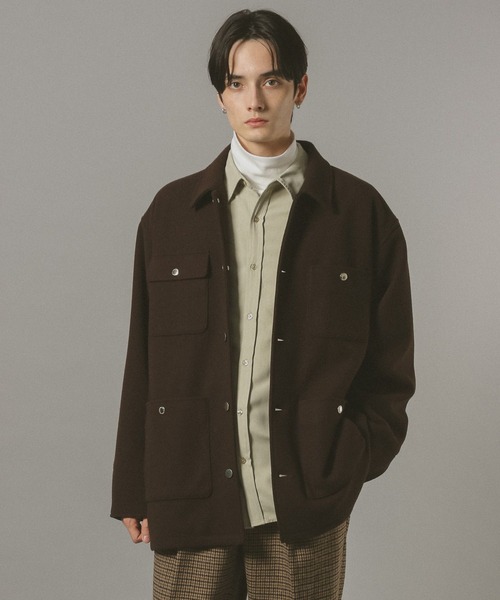 RAGEBLUE（レイジブルー）の「WOOLLYTEC COVERALL JACKET / ウーリーテックカバーオールジャケット（ブルゾン・メンズ・ベージュ/ブラウン/ブラック・SMALL/MEDIUM/LARGE）」の14枚目の写真