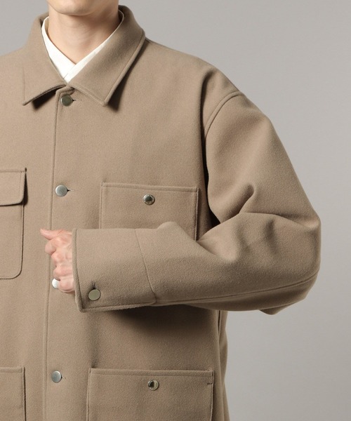 RAGEBLUE（レイジブルー）の「WOOLLYTEC COVERALL JACKET / ウーリーテックカバーオールジャケット（ブルゾン・メンズ・ベージュ/ブラウン/ブラック・SMALL/MEDIUM/LARGE）」の8枚目の写真