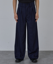 AH ABAHOUSE（エーエイチアバハウス）の「2TUCK WIDE STRAIGHT SLACKS / 2タックワイドストレートスラックス（スラックス）」