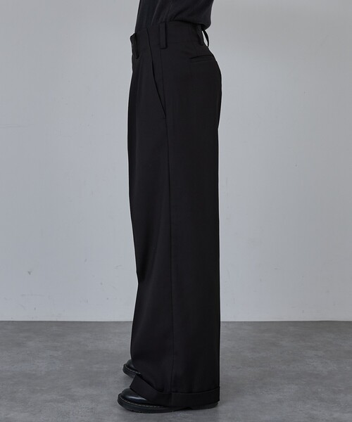 AH ABAHOUSE（エーエイチアバハウス）の「2TUCK WIDE STRAIGHT SLACKS / 2タックワイドストレートスラックス（スラックス・メンズ・チャコールグレー/ブラック/ブルー系その他・42/44/46/48）」の17枚目の写真