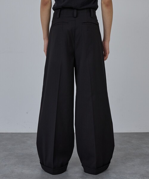 AH ABAHOUSE（エーエイチアバハウス）の「2TUCK WIDE STRAIGHT SLACKS / 2タックワイドストレートスラックス（スラックス・メンズ・チャコールグレー/ブラック/ブルー系その他・42/44/46/48）」の18枚目の写真