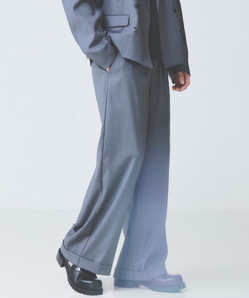 AH ABAHOUSE（エーエイチアバハウス）の「2TUCK WIDE STRAIGHT SLACKS / 2タックワイドストレートスラックス（スラックス・メンズ・チャコールグレー/ブラック/ブルー系その他・42/44/46/48）」の6枚目の写真