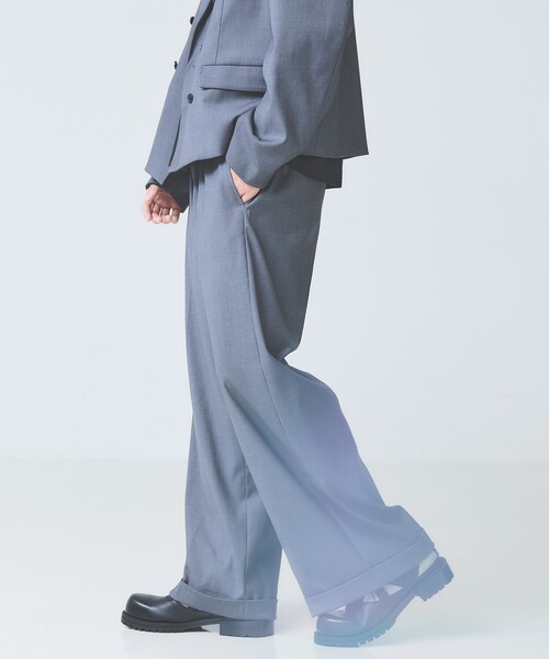 AH ABAHOUSE（エーエイチアバハウス）の「2TUCK WIDE STRAIGHT SLACKS / 2タックワイドストレートスラックス（スラックス・メンズ・チャコールグレー/ブラック/ブルー系その他・42/44/46/48）」の7枚目の写真