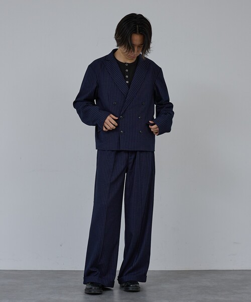 AH ABAHOUSE（エーエイチアバハウス）の「2TUCK WIDE STRAIGHT SLACKS / 2タックワイドストレートスラックス（スラックス・メンズ・チャコールグレー/ブラック/ブルー系その他・42/44/46/48）」の14枚目の写真