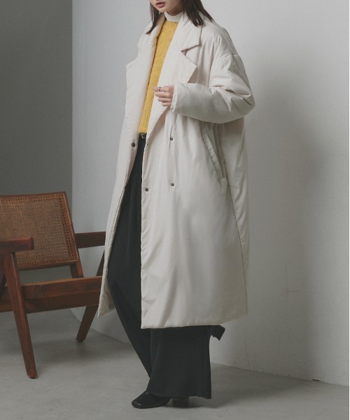 セール】中綿 テーラードカラー ロングコート（ダウンジャケット