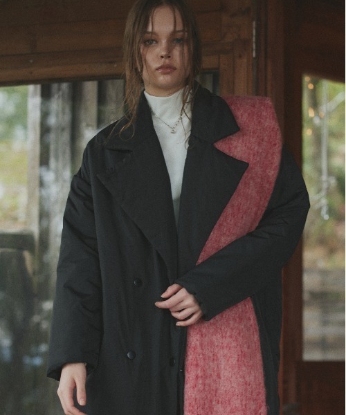 セール】中綿 テーラードカラー ロングコート（チェスターコート）｜ad