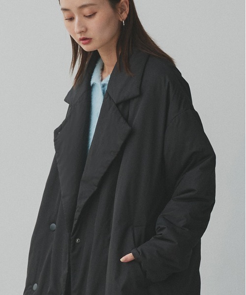 セール】中綿 テーラードカラー ロングコート（チェスターコート）｜ad