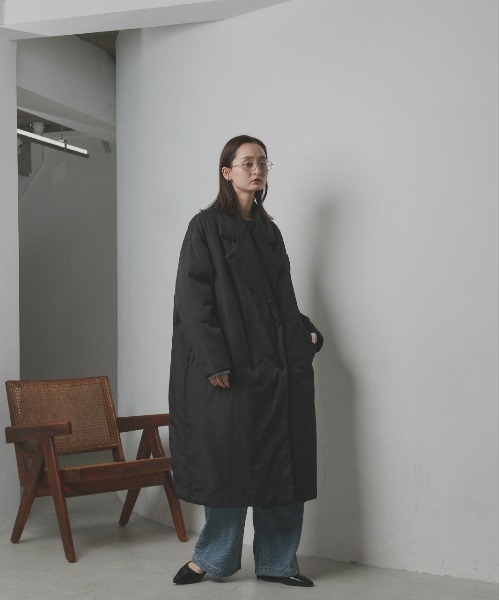 セール】中綿 テーラードカラー ロングコート（ダウンジャケット