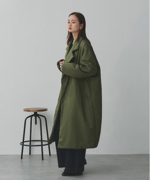 セール】中綿 テーラードカラー ロングコート（チェスターコート）｜ad