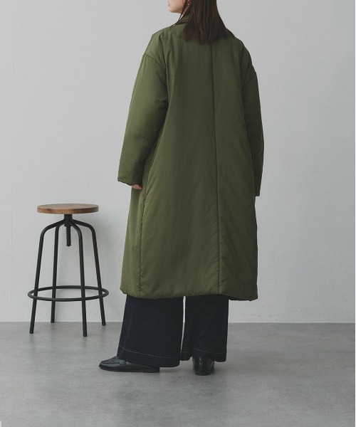 セール】中綿 テーラードカラー ロングコート（チェスターコート）｜ad