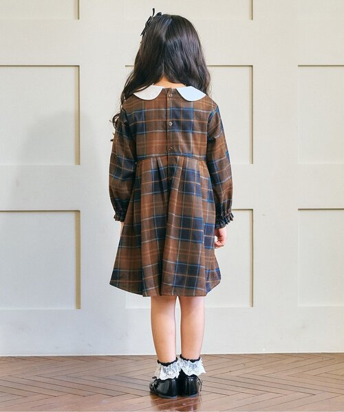 Seraph（セラフ）の「【ジュニア対応】丸襟ワンピース（ワンピース・キッズ・グレー/ブラウン・140/130/120/110/100/90/80）」の13枚目の写真