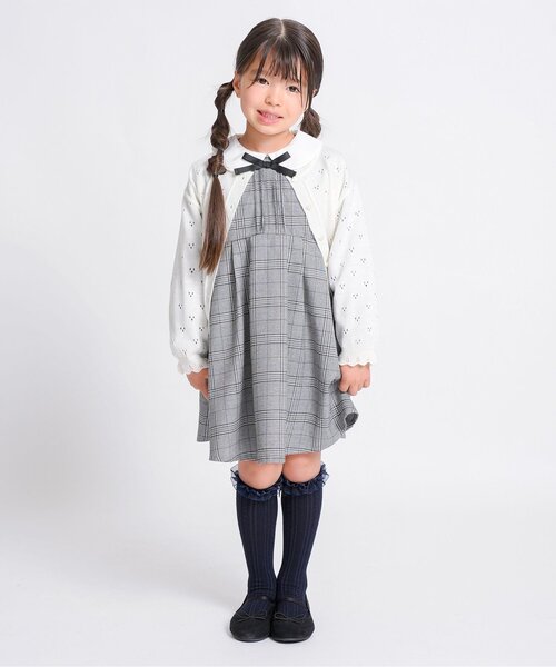 Seraph（セラフ）の「【ジュニア対応】丸襟ワンピース（ワンピース・キッズ・グレー/ブラウン・140/130/120/110/100/90/80）」の6枚目の写真