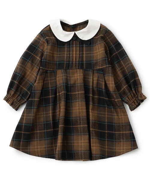 Seraph（セラフ）の「【ジュニア対応】丸襟ワンピース（ワンピース・キッズ・グレー/ブラウン・140/130/120/110/100/90/80）」の4枚目の写真